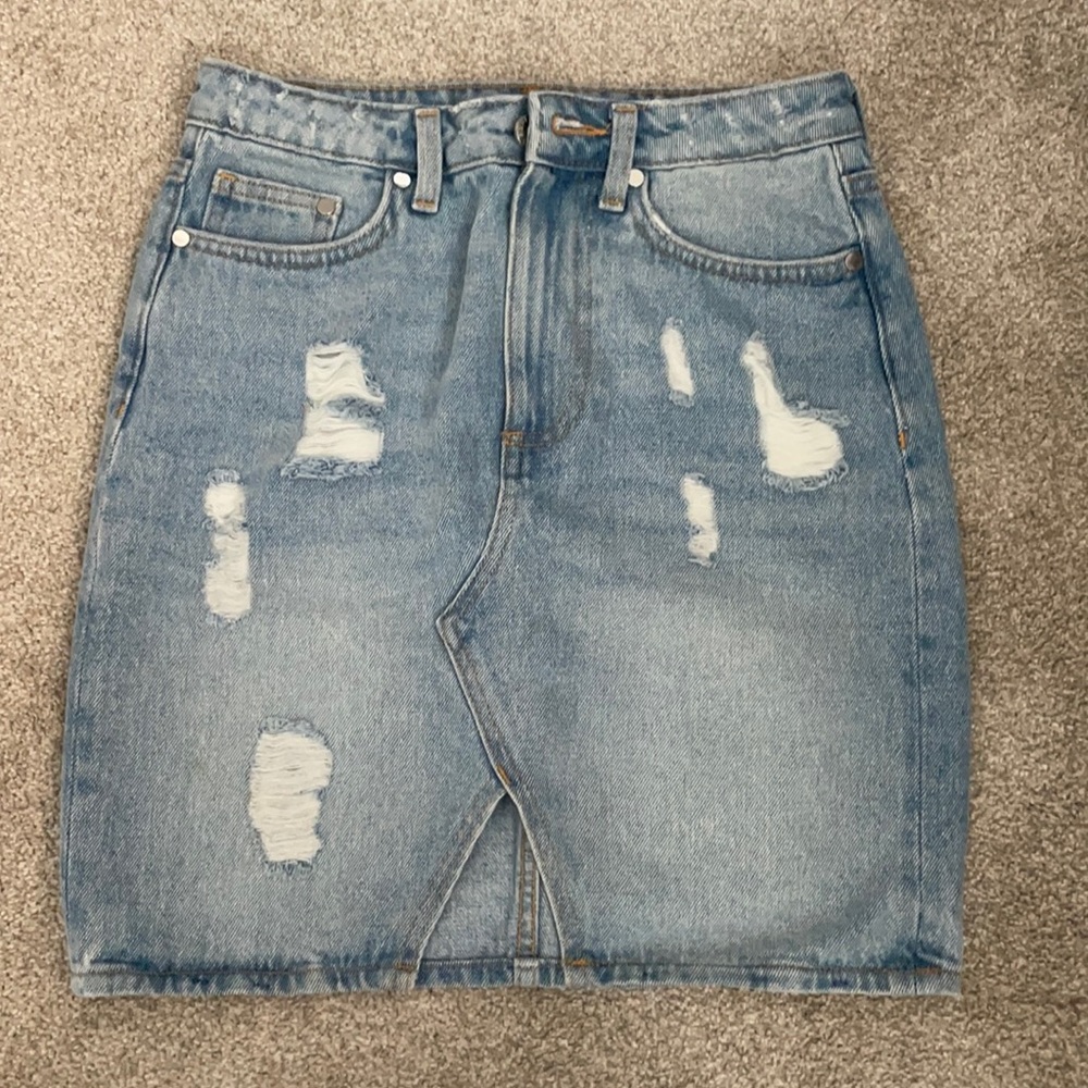 H&M distressed midi skirt